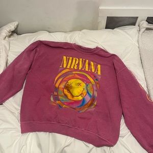 Urban Outfitters pink Nirvana crewneck// size s/m